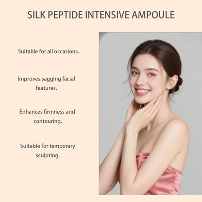 Navaro Peptide Deep Collagen Lifting Ampoule, Silk Peptide Intensive Lifting Ampoule, Hydrating & Smoothing Serum with Silk Extract, Lightweight Daily Skincare Essence (2Pc*50Ml)